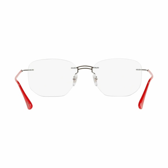 New Ray-Ban Frames LightRay Rimless Glasses Unisex Gunmetal Red rb 8757 1192 53 - Picture 3 of 6